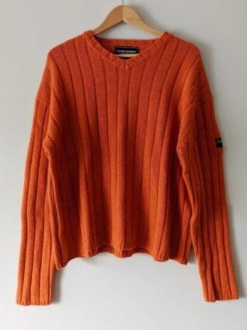 Campus Crew wool knit sweater - rust orange